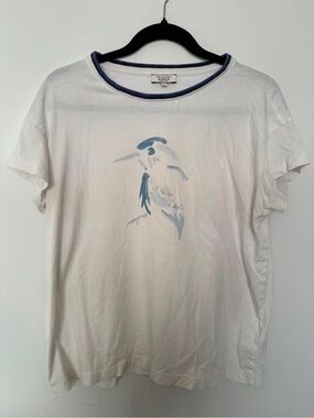 Aigle T-shirt watercolor-style bird graphic - L